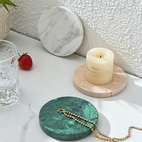 Sous-verre décoratif moderne en marbre naturel pour table basse de cuisine, idéal pour bougies et boissons
