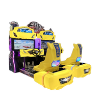 Console de jeu vidéo de course d'arcade à deux joueurs Grande machine de divertissement à pièces en métal Équipement de voiture de voyage
