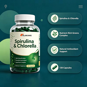 Capsules de spiruline et de chlorelle en marque privée OEM, complexe de plantes <span class=keywords><strong>vertes</strong></span> 100% pur pour la détoxification et le soutien immunitaire, 120 unités - Product Image 2