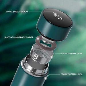 Customized Stainless Steel Temperature Sensor Vacuum Insulated Travel <b>Mug</b> with LED Display Battery Powered for Office Use - Product Image 3
