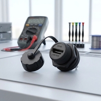 Connecteur de câble étanche IP67 Lshitech Aviation Plug 0,3-1m, prise femelle/mâle, montage sur panneau industriel avec port USB