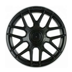 Jantes en alliage pour voiture 19 20 pouces 112 5 trous noir <span class=keywords><strong>mat</strong></span> avec face/lèvre usinée cinq branches, jantes moulées pour <span class=keywords><strong>Mercedes</strong></span> Benz - Product Image 2