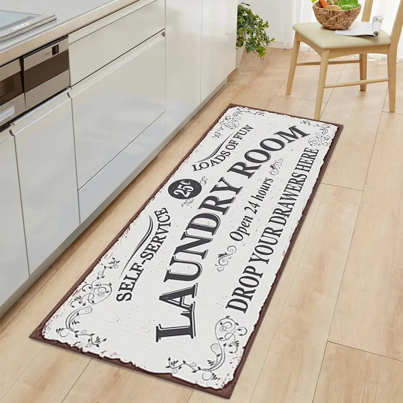 Ready-stock laundry room floor mats, household letter simple American kitchen floor mats, stain-resistant carpets