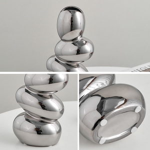 Stile nordico di lusso in ceramica vaso di ciottoli ornamenti creativo ingresso Desktop per la casa soggiorno in ceramica in porcellana <span class=keywords><strong>vasi</strong></span>" - Product Image 4