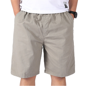 Summer 100% Cotton Breathable Nonwoven <b>Knee</b> Length Solid Mid Waist Loose Fit Casual Men's Eco-Friendly Sports Shorts OEM Service - Product Image 1