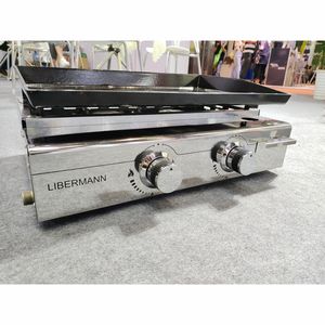 Gril à gaz professionnel pour barbecue à 3 brûleurs avec plaque chauffante latérale pour barbecue <span class=keywords><strong>Plancha</strong></span> pour fournitures d'hôtel et de restaurant - Product Image 4