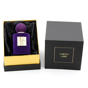 Luxury 30ml 50ml 100ml Perfume Bottle Round Perfume Bottle Empty Velvet Black Perfume Bottle with Customization Box Packaging - Product Image 2