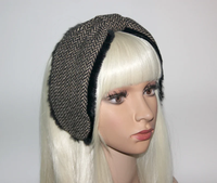Cache-oreilles en laine fausse fourrure bandeau Turban chevrons Ski cache-oreilles pour femme Sports d'hiver course ski hiver bandeau