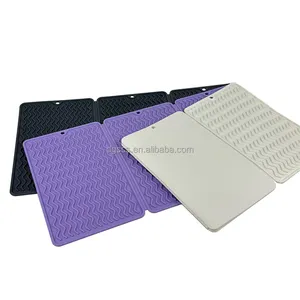 Triplicate Silicone coaster table insulation draining mat bar ins wind tea coaster anti-scalding pot dish drying mat