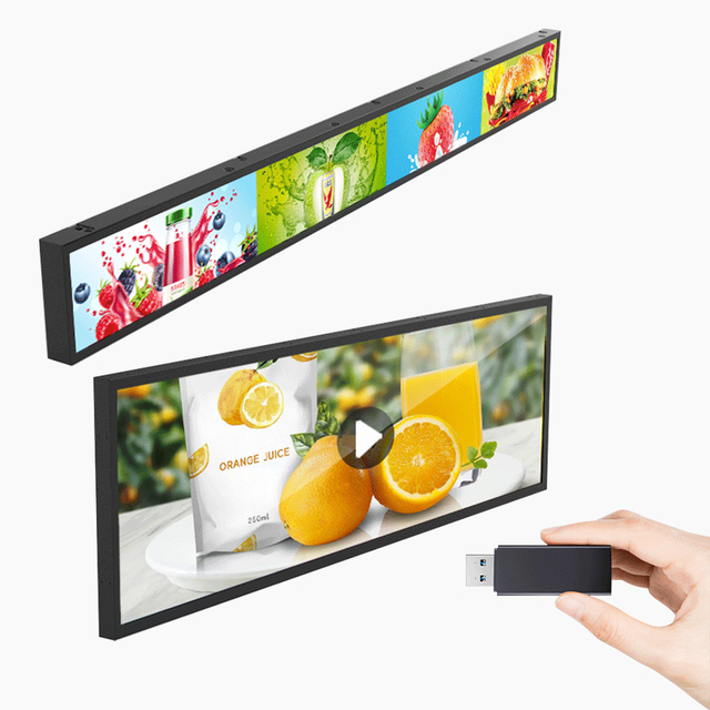 Ultra-Wide Stretch Bar Display Lcd Screen Indoor 23.1 35 58.4 Inch Digital Shelf Advertising Screen Mount Stretch Bar Monitor
