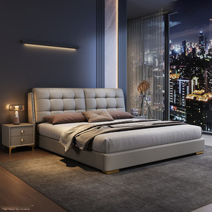 Letto Matrimoniale Moderno di Lusso in Legno con Imbottitura, Design con Cassetti e Materasso Incluso - Product Image 3
