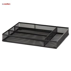 Organiseurs de tiroirs modernes en acier inoxydable 304 noir pour la cuisine, la salle de bain, l'hôtel, le bureau, rangement des couteaux et des fourchettes - Product Image 1