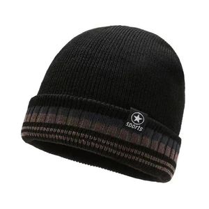 Gorro de Esquí Tejido de Lana con Diseño de Cinco Estrellas, Cálido y Resistente al Viento para Deportes al Aire Libre - Product Image 1