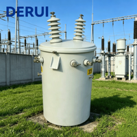 Transformateur monophasé immergé dans l'huile 6KV résistant à la corrosion avec réservoir en acier inoxydable pour distribution d'énergie en île