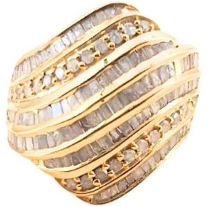 Anillo de Diamantes Jewelspaark de 2.42 Quilates, Corte Redondo y Baguette, Color G, Plata de Ley 925, Joyería de Compromiso para Mujer - Product Image 1