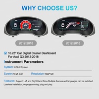 NaviHua - Mise à niveau du tableau de bord numérique LCD 10,25 pouces pour Audi Q3 2012-2018 - Compteur de vitesse automatique - Cockpit virtuel - Système Linux