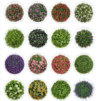 Boule de topiaire florale artificielle YM en gros, fleurs rouges, fausse verdure, sphère pour décoration d'entrée de mariage ou d'hôtel