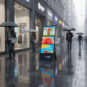 Écran publicitaire numérique sans fil portable ultra-mince de 43 pouces sur pied pour intérieur, avec menu Android - Product Image 5