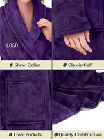 Peignoirs longs en polaire à capuche en peluche Winter Star Hotel Pyjamas Woen Sleepwear Robe de bain de couleur unie