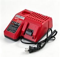 Chargeur de batterie Li-ion 12V/18V Milwaukee à charge rapide pour outils électriques, construction en plastique et métal