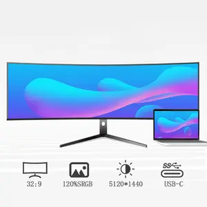 High Resolution Monitor 49 Inch Curved R1900 5K 5120*1400 144hz Gamer Computer Screen Display 2MS Monitors Gaming