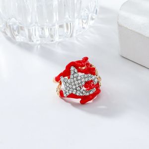Nova liga Metal pesado Grande grosso cristal vermelho Coral starfish seahorse ring <span class=keywords><strong>bracelet</strong></span> set para Mulheres Jóias - Product Image 5