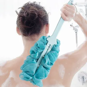 Brosse de Douche Exfoliante à Long Manche pour le Dos, en PE Entièrement Naturel, Accessoire de Bain pour Adulte - Product Image 3