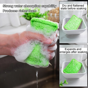 Hot Bán Phân Hủy Sinh Học Nén Gỗ Bột Giấy Miếng Bọt Biển Tự Nhiên Loofah <span class=keywords><strong>Cellulose</strong></span> Rửa Bàn Rửa Nhà Bếp Cọ Rửa Miếng Đệm Món Ăn Làm Sạch - Product Image 5