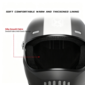 Casque de moto intégral rétro, style café <span class=keywords><strong>racer</strong></span>, homologué DOT ECE 22.06, coque ABS, pour hommes, femmes, adultes, conduite sur route - Product Image 2