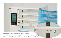 Casier de recharge pour ordinateurs portables à 8 baies TYPE C 45W pour appareils jusqu'à 15,6 pouces DC AC - Équipement éducatif - Armoire de rangement pour téléphones