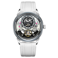 Montre mécanique ajourée pour homme, personnalisable, vente en gros transfrontalière, très populaire, lumineuse, résistante à l'eau, bracelet en caoutchouc FW-6026