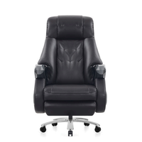 Chaise de bureau de direction à dossier haut en cuir écologique |   Recliner électrique en option avec ventilation et Bluetooth |   Design moderne, hauteur réglable