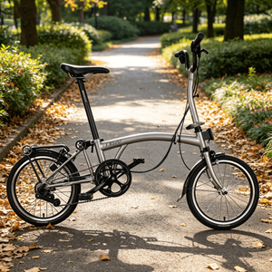 Bicicleta Plegable Ligera de <span class=keywords><strong>16</strong></span> Pulgadas y 6 Velocidades con Frenos, Cuadro de Acero y Llantas de Aleación de Aluminio, Portátil para Desplazamientos Diarios - Product Image 1
