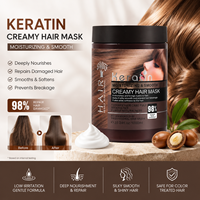 Masque capillaire crémeux à la kératine 1000 ml, hydratant, lissant, réparateur pour cheveux abîmés, marque privée, vente en gros, traitement capillaire pour salon de coiffure