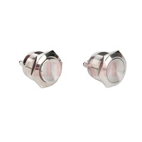 Bouton poussoir d'arrêt d'urgence pour robot de recharge de véhicules électriques, étanche IP65, en métal, 19 mm, 12V 24V 250V 3A 1NO