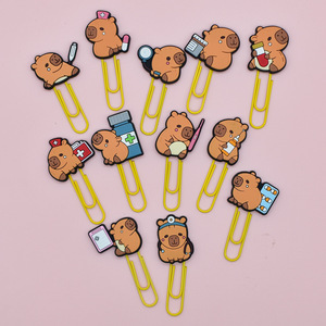Lớn PVC + kim loại dễ thương capybara lớp giấy clip, phim hoạt hình sáng tạo Bookmark trường văn phòng máy tính xách tay Thẻ quà tặng kẹp giấy văn phòng phẩm - Product Image 4