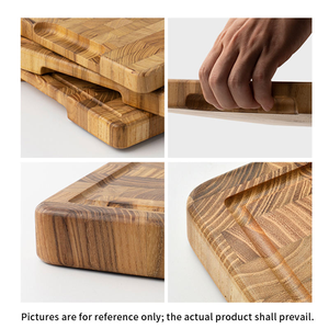 <span class=keywords><strong>Planche</strong></span> à découper en <span class=keywords><strong>teck</strong></span> en gros, 3 cm d'épaisseur, en grain de bois, réversible, durable, blocs de boucher en bois pour viande, fromage et ustensiles de cuisine - Product Image 5