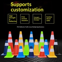 Conos de Tráfico Reflectantes de PVC Modelo A037 - Barreras de Seguridad para Advertencia de Tráfico y Bloqueo de Carreteras, Postes de Prohibición de Estacionamiento, Hechos en China Continental