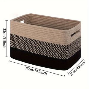 Nouveau coton corde panier de rangement maison chambre armoire vêtements encombrement panier de rangement tissé à la main grand panier de rangement - Product Image 1