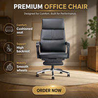 Chaise de bureau moderne et confortable à dossier haut, pivotante, avec accoudoirs, appui-tête réglable et roulettes pour le bureau à domicile