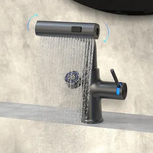 Novo banheiro liga zinco puxe cachoeira Digital Readout bacia torneira misturadora