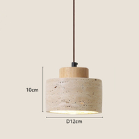Bar d'éclairage de chevet de chambre à coucher de style moderne Wabi-sabi chez l'habitant lustre en travertin jaune lampe de chevet suspendue en fil de fer