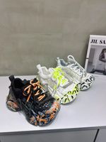 Zapatillas Chunky con Suela Biónica Fluida y Pedrería, Estilo Graffiti, Pintadas a Mano, Bling Y2K, para Mujer, Tipo Dad Shoes