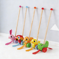 Jouets en bois pour l'éducation de la petite enfance Caneton Push Pull Walking Toys