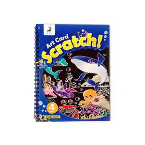 바다 동물 마법의 물 색칠하기 책 손가락 그림 활동 책 어린이 아트 카드 4 아이들을위한 그림 그림 그림 카드