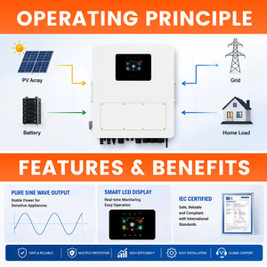 <span class=keywords><strong>Inversor</strong></span> Solar Híbrido Monofásico V Wingosolar de <span class=keywords><strong>10kW</strong></span>, 230V, IP65, <span class=keywords><strong>Inversor</strong></span> de Almacenamiento de Energía para Exteriores y Hogar, con WiFi y Pantalla Táctil - Product Image 5