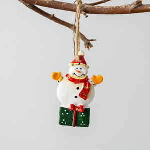 Hot <b>Sale</b> Vintage Resin <b>Christmas</b> <b>Tree</b> and Snowman Pendant Festive Season Elderly Decorations - Product Image 4