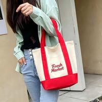 Sac fourre-tout en toile mini pastel réutilisable avec logo brodé personnalisé et poche pour un usage quotidien