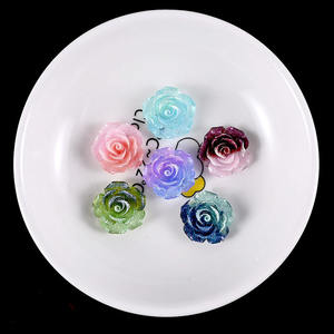 Fleurs artificielles en résine, modèle de roses, cabochons à dos plat, accessoires d'embellissement, couleur dégradée, 18 mm, pour loisirs créatifs DIY - Product Image 2
