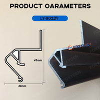 Profils en aluminium industriels noirs extrudés sur mesure FOXYGEN, profilés en aluminium pour plafonds tendus en tissu